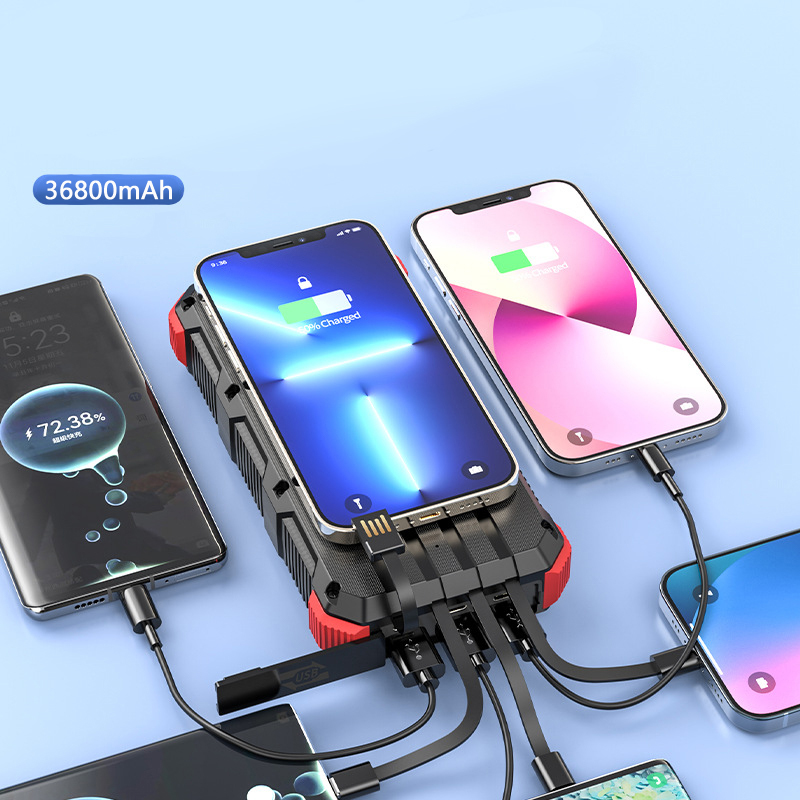 بنك الطاقة الشمسية 36800mAh مع - مراجعة Solar Emergency Charger وسعره