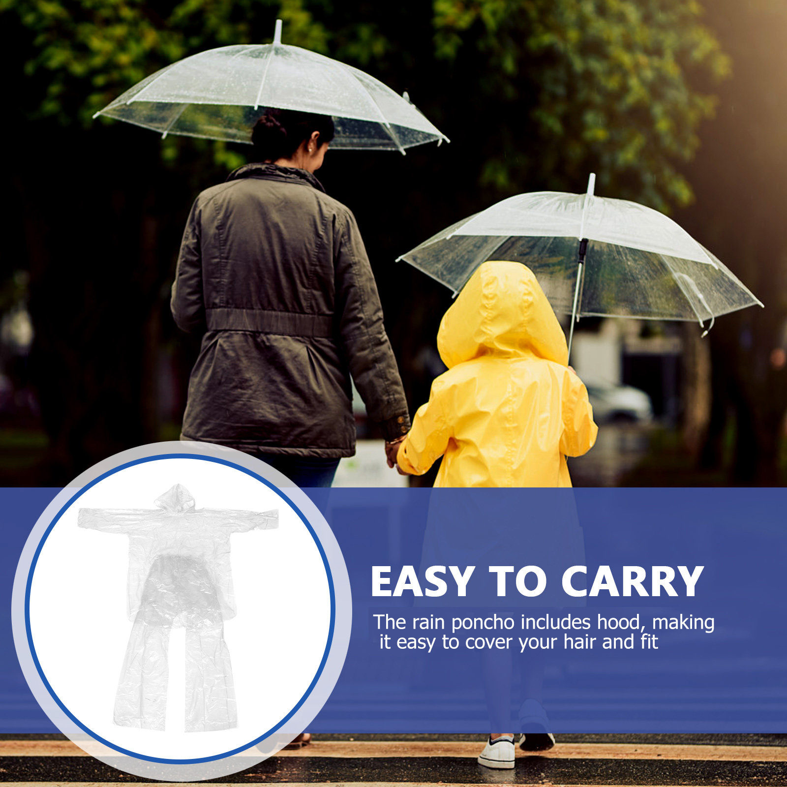 طقم معطف واقٍ من المطر بغطاء ل - مراجعة Emergency Poncho Rain وسعره